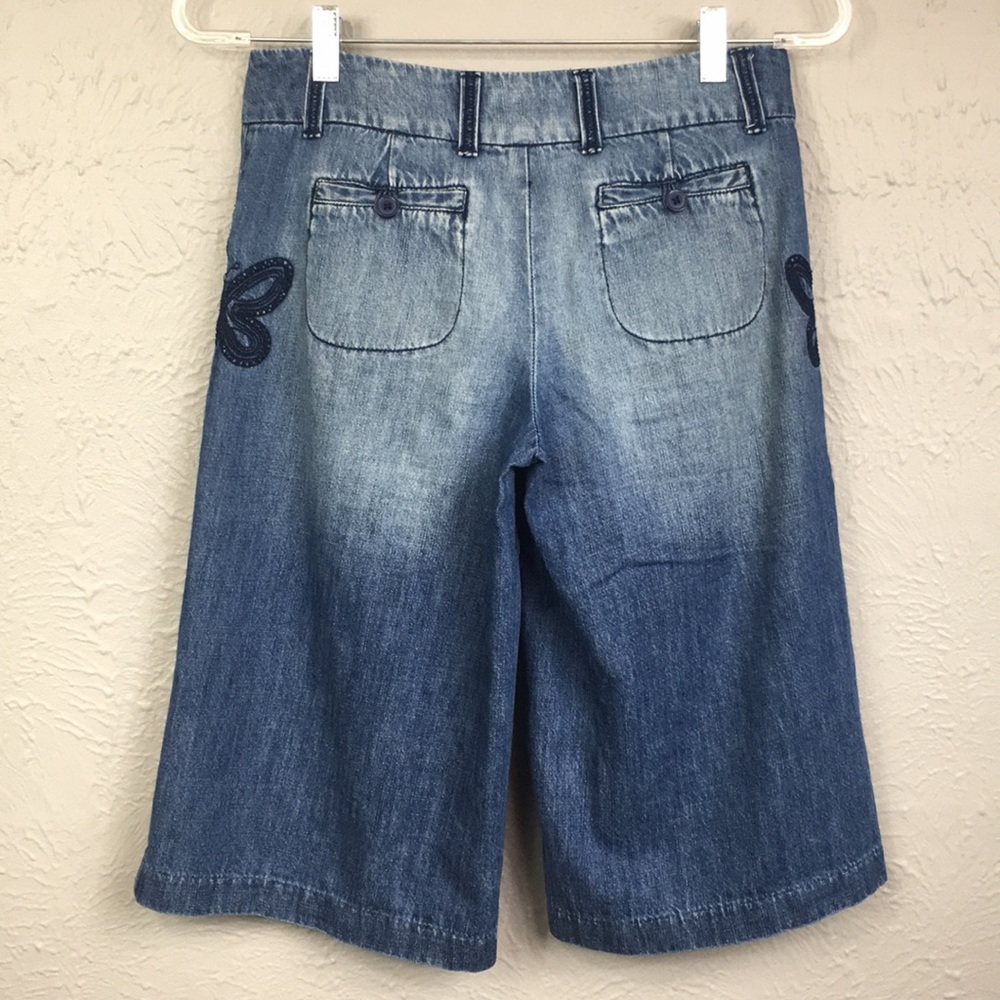 Mossimo Blue Jean Wide Leg Capris Size Large - Picture 8 of 11